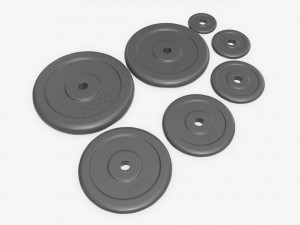 Barbell rubberized weight set Modelo 3D