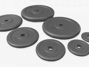 Barbell rubberized weight set Modelo 3D