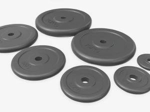 Barbell rubberized weight set 3D Model
