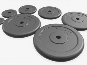 Barbell rubberized weight set Modelo 3D