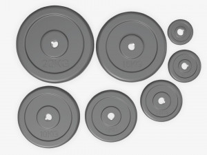 Barbell rubberized weight set Modelo 3D