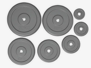 Barbell rubberized weight set 3D Model