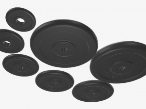 Barbell rubberized weight set Modelo 3D