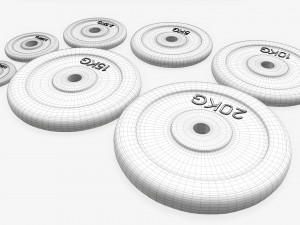 Barbell rubberized weight set Modelo 3D