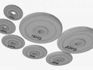 Barbell rubberized weight set Modelo 3D