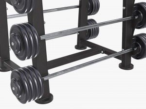 Barbell set on rack 01 Model 3D