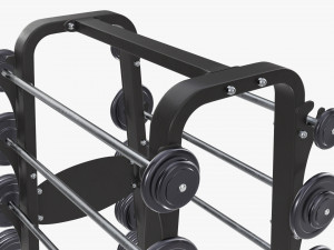 Barbell set on rack 01 Model 3D