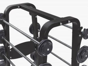 Barbell set on rack 01 3D Model