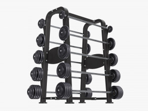 Barbell set on rack 01 Model 3D