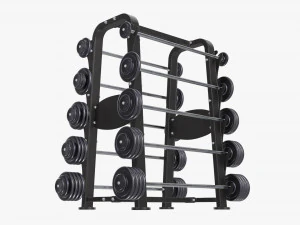 Barbell set on rack 01 3D Model