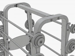 Barbell set on rack 01 3D Model