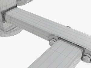 Barbell set on rack 01 Model 3D