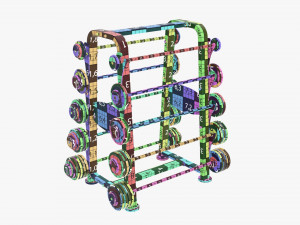 Barbell set on rack 01 Model 3D