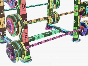 Barbell set on rack 01 3D Model