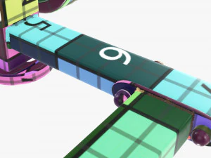 Barbell set on rack 01 3D Model