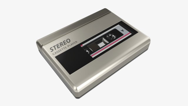 Cassette tape player Model 3D .c4d .max .obj .3ds .fbx .stl .blend 