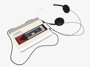 Cassette tape player with headphone 3D Model