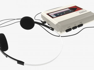 Cassette tape player with headphone 3D Model