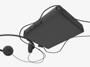 Cassette tape player with headphone 3D Model