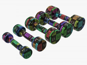 Chrome dumbbell set Modelo 3D