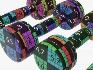 Chrome dumbbell set Modelo 3D