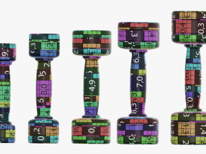 Chrome dumbbell set Modelo 3D