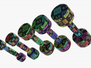 Chrome dumbbell set Modelo 3D