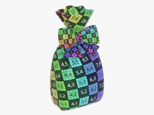 Clear bag with bow and sweeties 01 3D Model