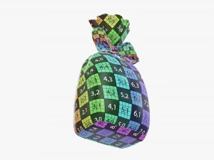 Clear bag with bow and sweeties 01 3D Model