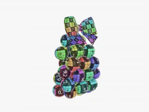 Clear bag with bow and sweeties 01 3D Model
