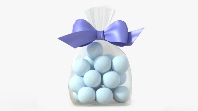 Clear bag with bow and sweeties 02 Modelo 3D .c4d .max .obj .3ds .fbx .stl .blend 