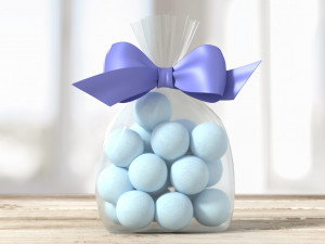 Clear bag with bow and sweeties 02 Modelo 3D