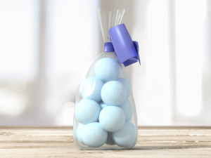 Clear bag with bow and sweeties 02 Modelo 3D