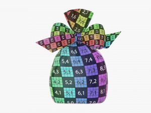 Clear bag with bow and sweeties 02 Modelo 3D