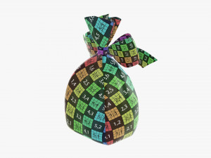 Clear bag with bow and sweeties 02 Modelo 3D