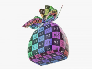 Clear bag with bow and sweeties 02 Modelo 3D