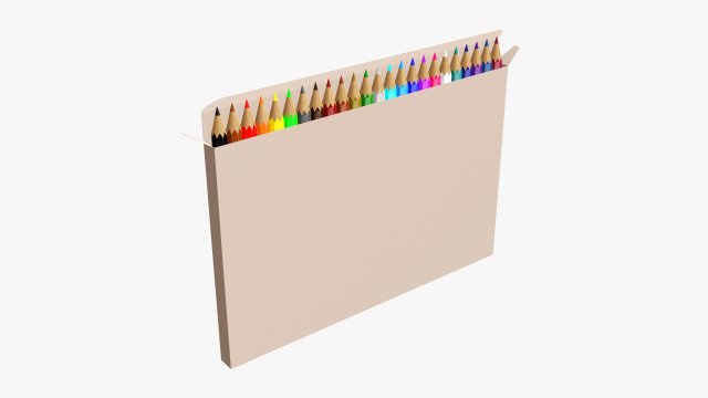 Colored pencil box 01 Modelo 3D .c4d .max .obj .3ds .fbx .stl .blend 