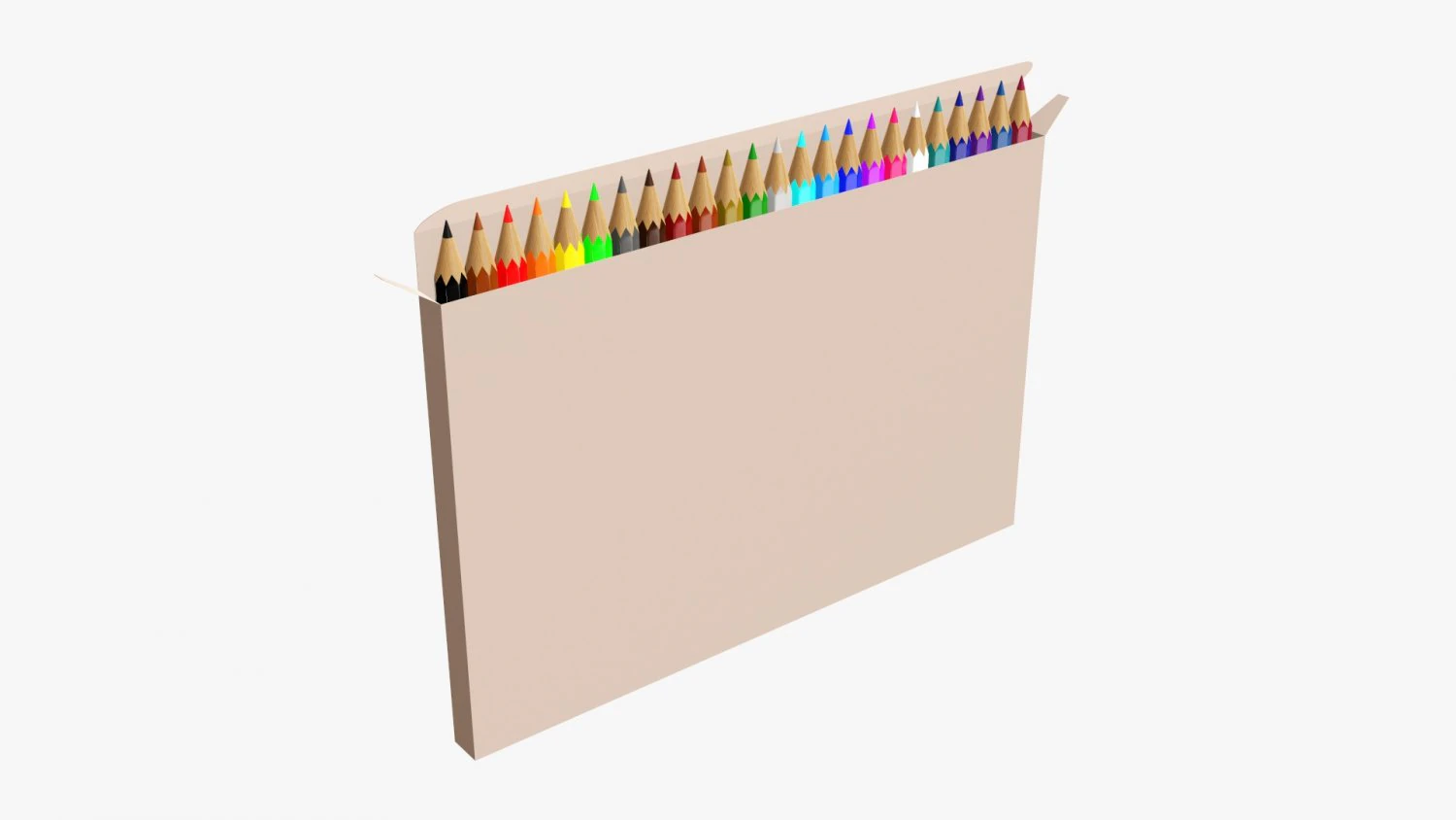 Colored pencil box 01 3D Model .c4d .max .obj .3ds .fbx .stl .blend 