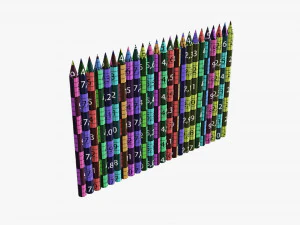 Colored pencil box 01 3D Model