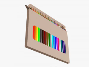 Colored pencil box 01 with window 3D Model