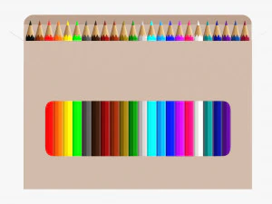 Colored pencil box 01 with window 3D Model