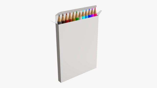 Colored pencil box 02 3D Model .c4d .max .obj .3ds .fbx .stl .blend
