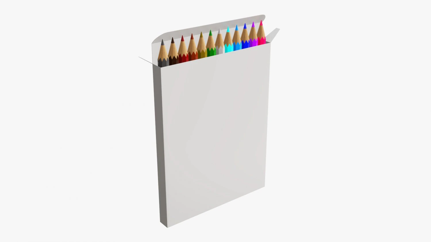 Colored pencil box 02 3D Model .c4d .max .obj .3ds .fbx .stl .blend 
