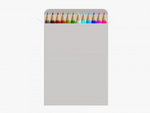 Colored pencil box 02 3D Model