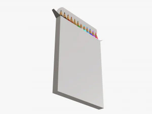 Colored pencil box 02 3D Model