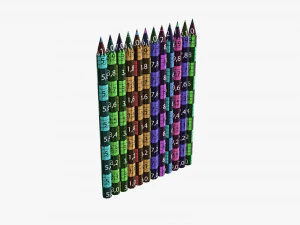 Colored pencil box 02 3D Model