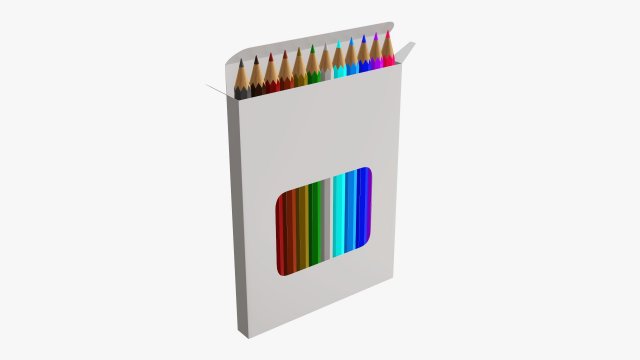 Colored pencil box 02 with window Modèle 3D .c4d .max .obj .3ds .fbx .stl .blend 