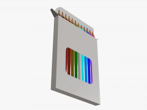 Colored pencil box 02 with window 3D Model