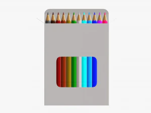 Colored pencil box 02 with window 3D Model