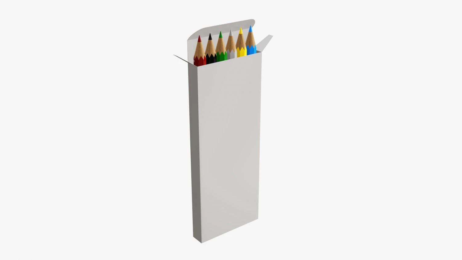 Colored pencil box 03 3D Model .c4d .max .obj .3ds .fbx .stl .blend 